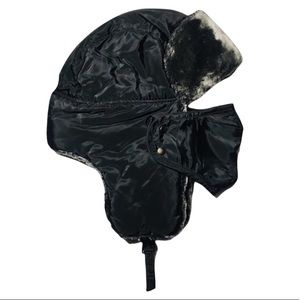 Trapper Russian Black Hat w/Face Mask Windproof OS
